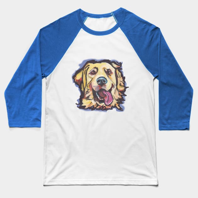 Golden Retriever Dog Bright colorful pop dog art Baseball T-Shirt by bentnotbroken11